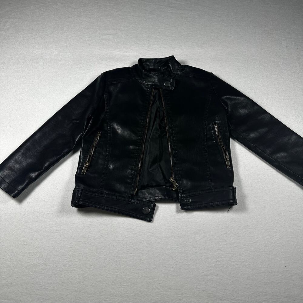 Child’s Vegan Leather Jacket Unisex Size 7